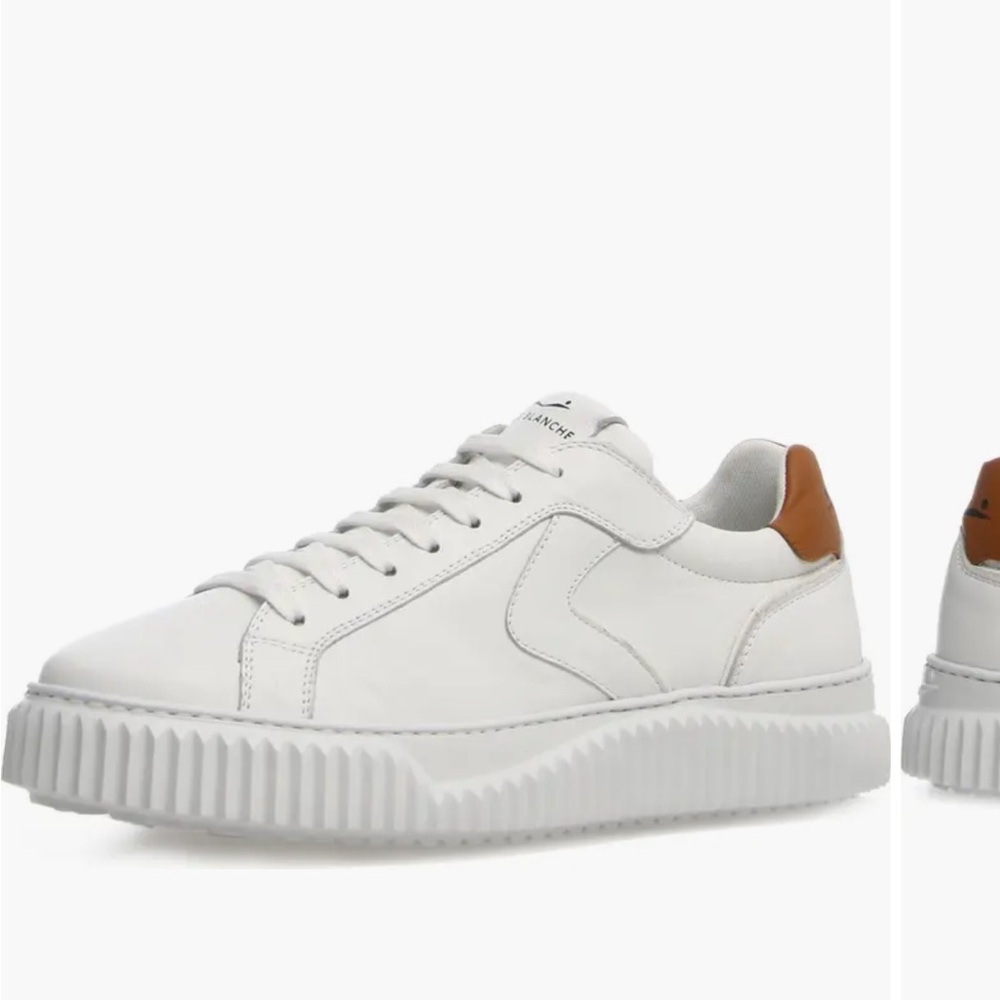 Voile Blanche Cream and Brown Sneakers